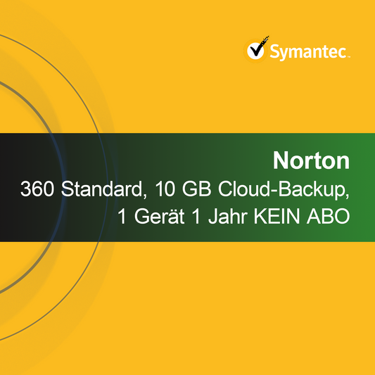 Norton 360 Standard, 10 GB di backup cloud, 1 dispositivo 1 anno SENZA ABBONAMENTO
